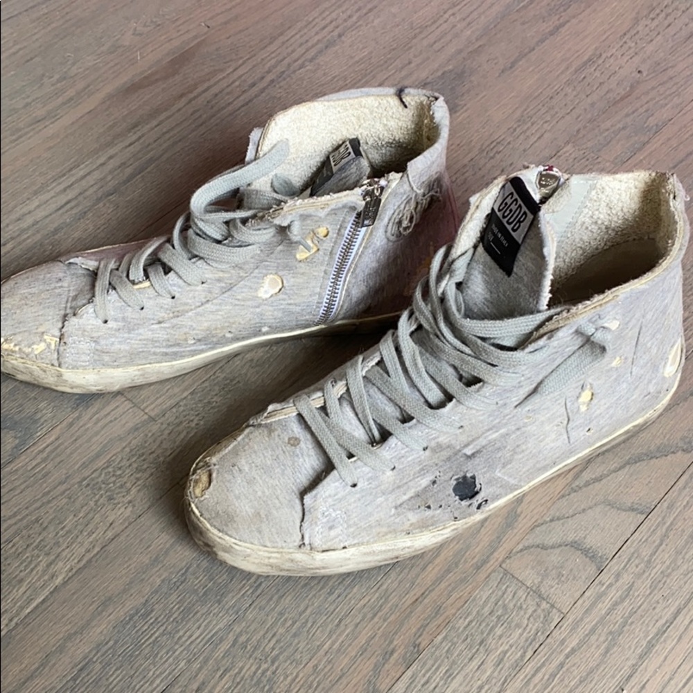 Golden Goose Grey High Tops